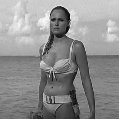 Ursula Andress as Bond Girl Honey Ryder in James Bond and Dr. No